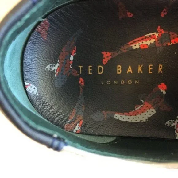 NWT Mens TED BAKER Duuke Brogue Beige Leather Trainers Sneaker 8.5 MSRP $670